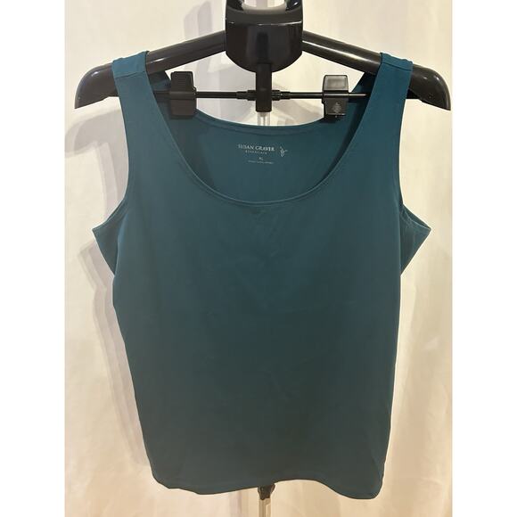 Susan Graver Essentials 2-pack Black & Teal Tank Top size XL - Picture 2 of 6